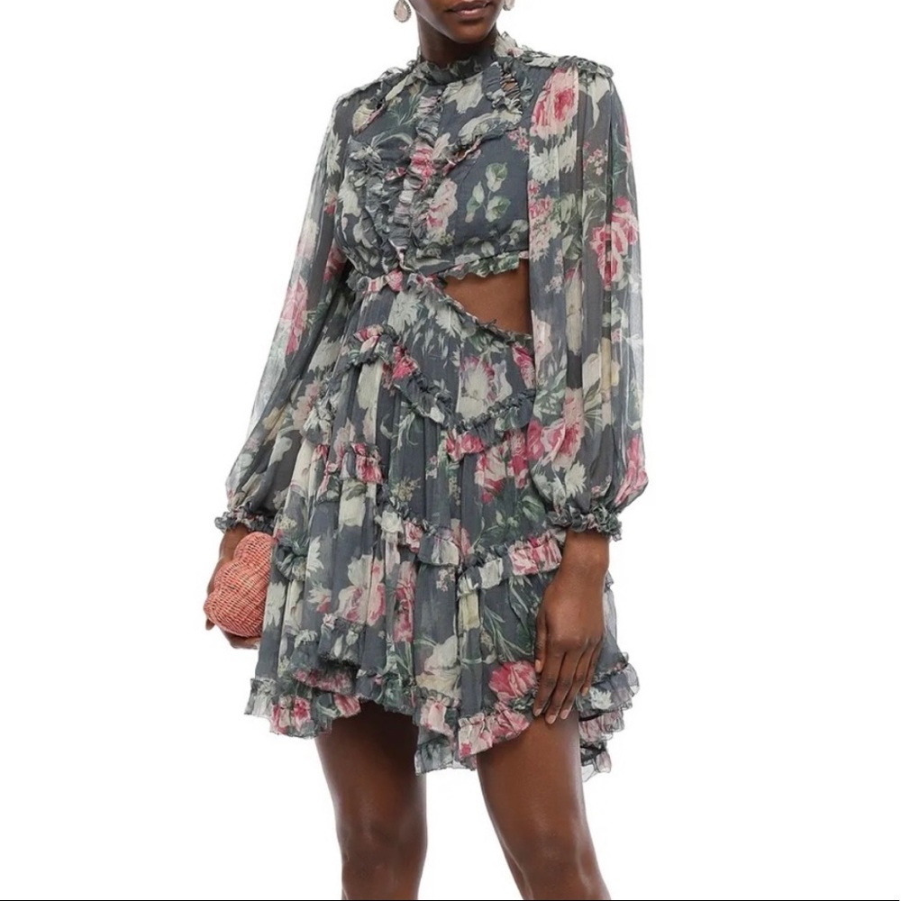 Zimmermann Iris Lace Up Cutout Dress *RARE*